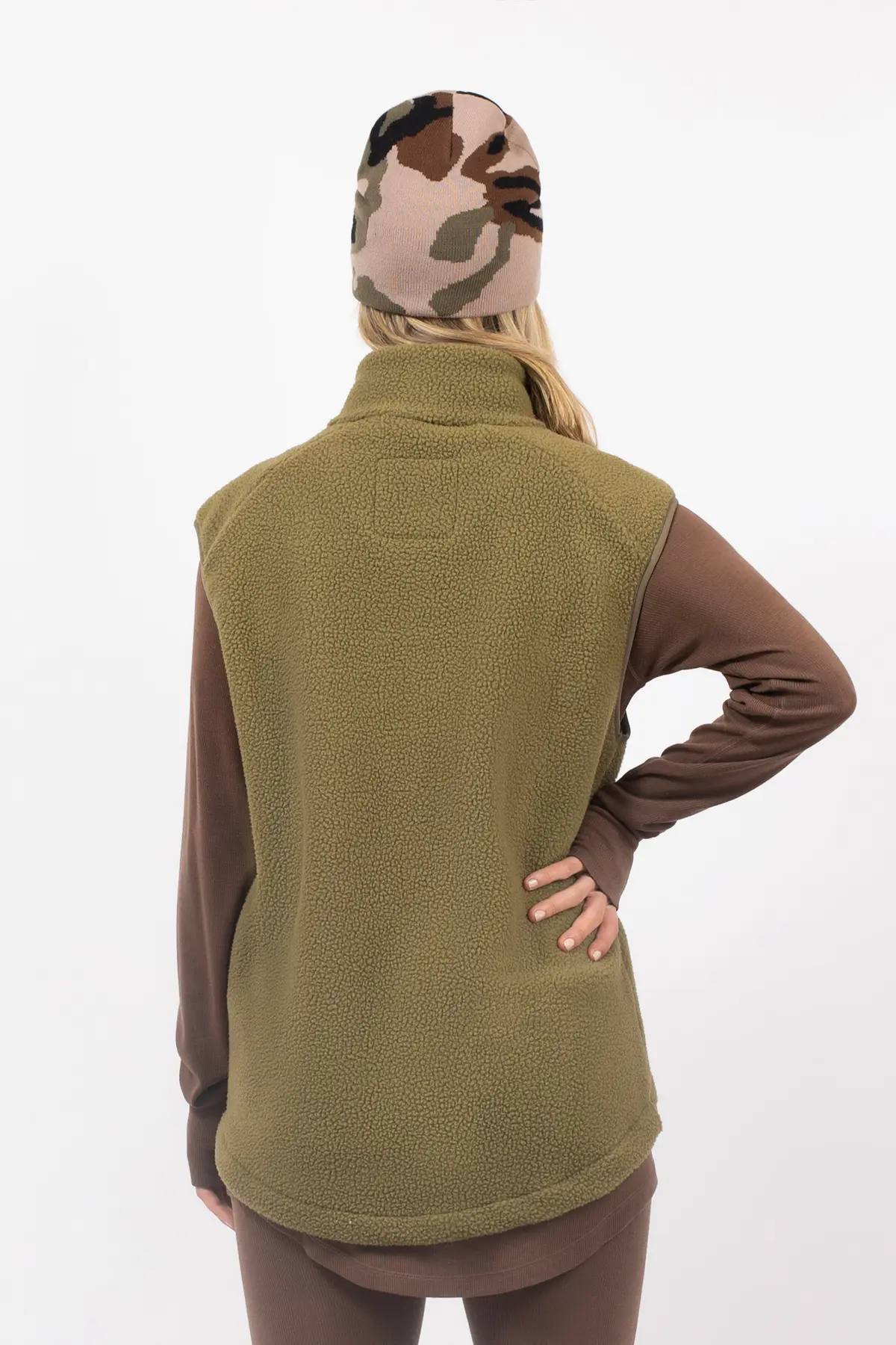 Lumberjackie Sherpa Vest - Olive