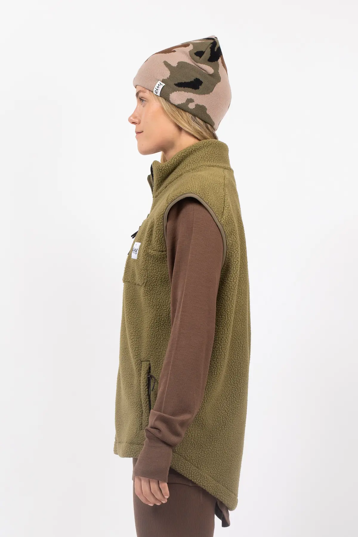 Lumberjackie Sherpa Vest - Olive