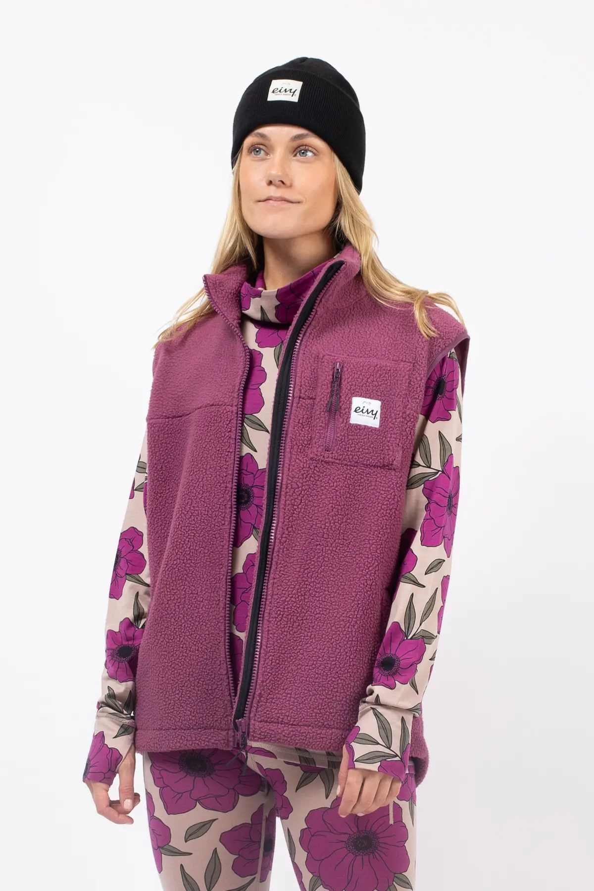 Lumberjackie Sherpa Vest - Pinkgundy