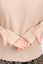 Versa Loose Fit Rib Top - Sand