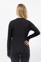Loose Fit Merino Wool Top - Black Leopard