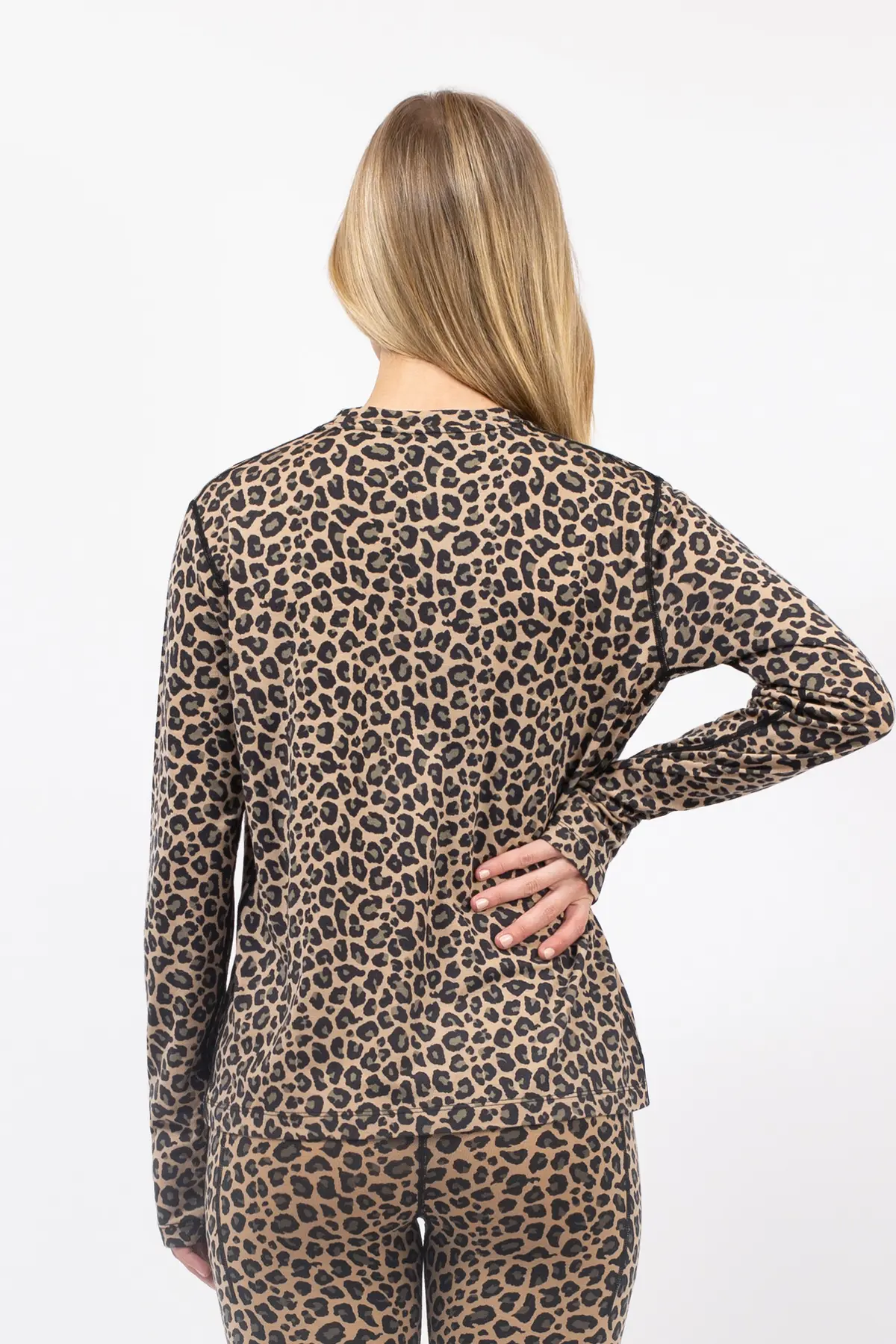 Loose Fit Merino Wool Top - Leopard