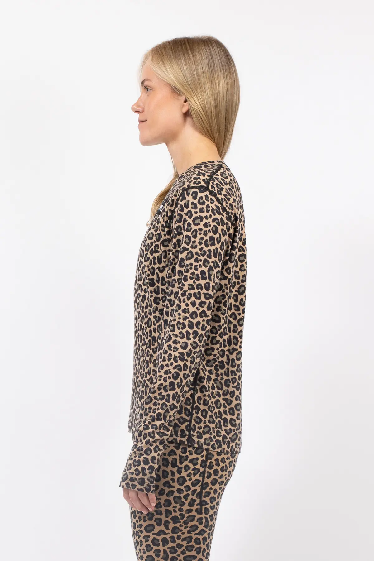 Loose Fit Merino Wool Top - Leopard