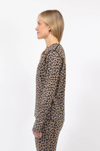 Loose Fit Merino Wool Top - Leopard