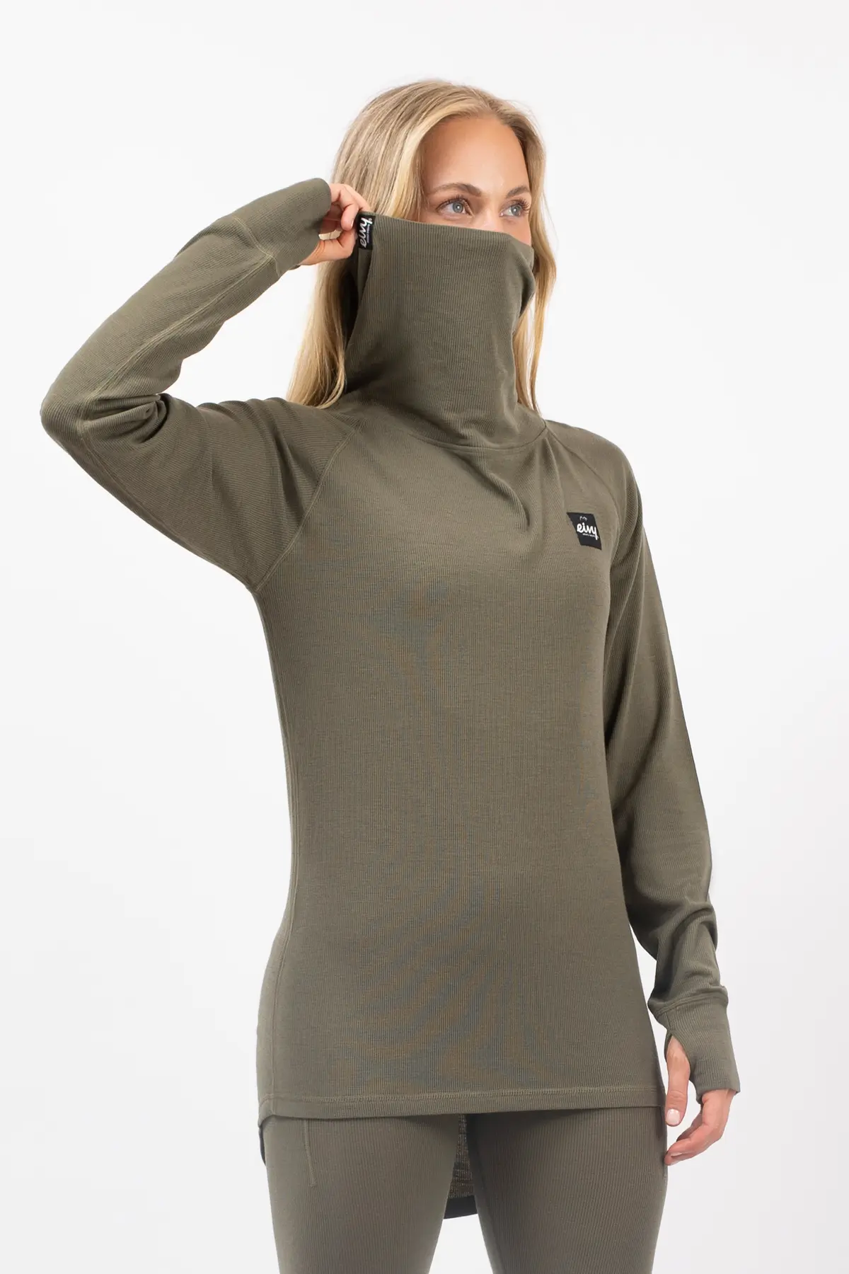 Icecold Merino Wool Gaiter Rib Top - Olive
