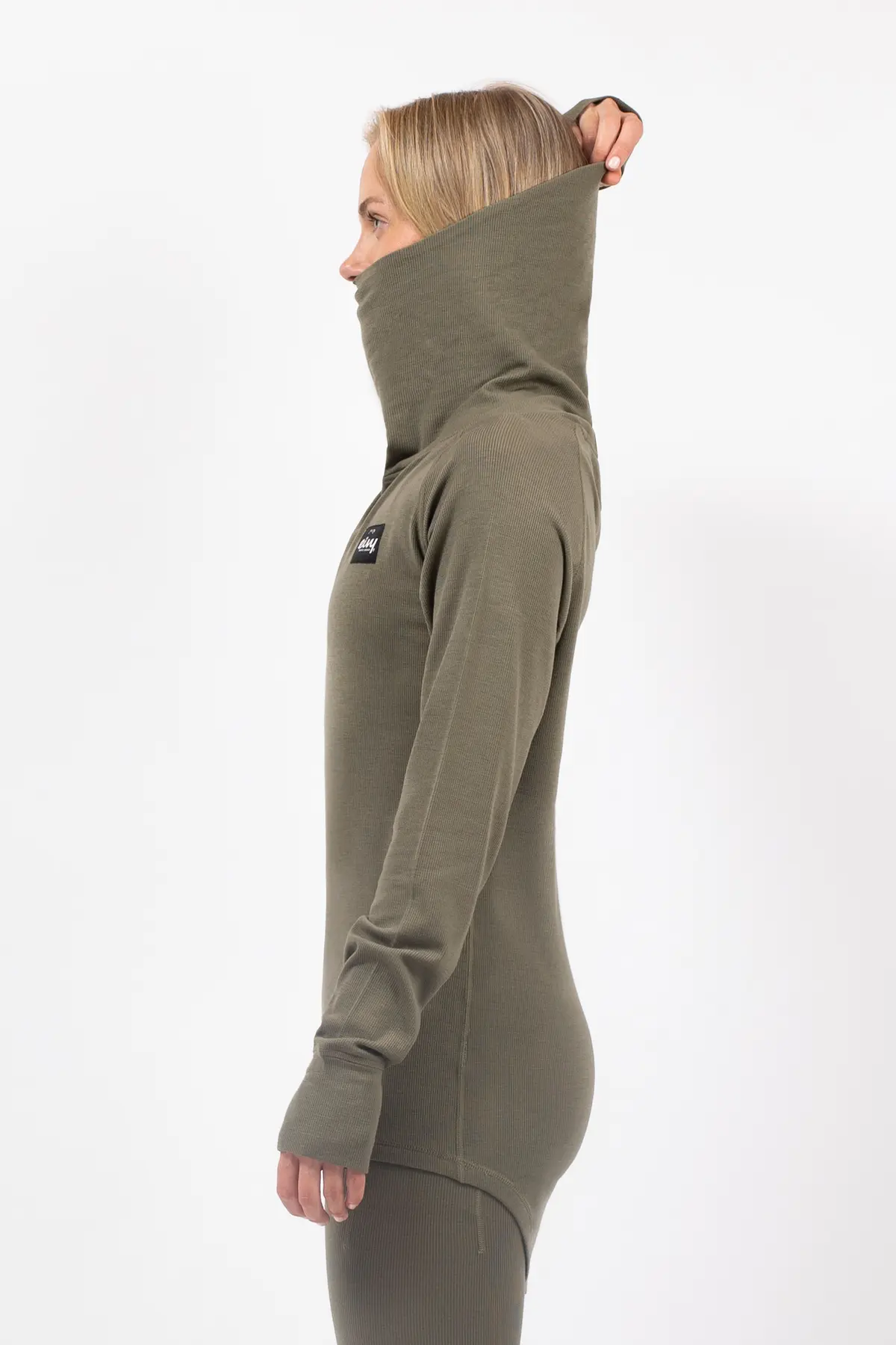 Icecold Merino Wool Gaiter Rib Top - Olive