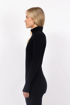 Journey Merino Wool Rib Top - Black