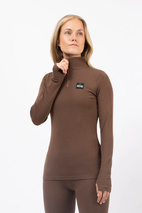 Journey Merino Wool Rib Top - Brown