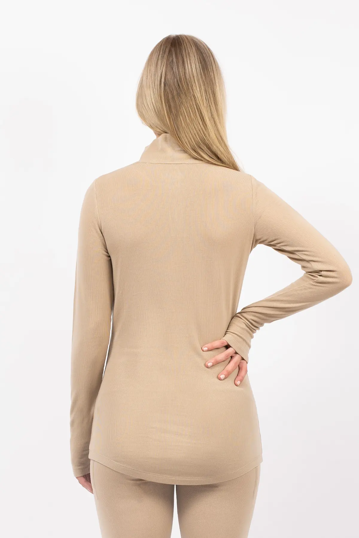 Journey Merino Wool Rib Top - Sand
