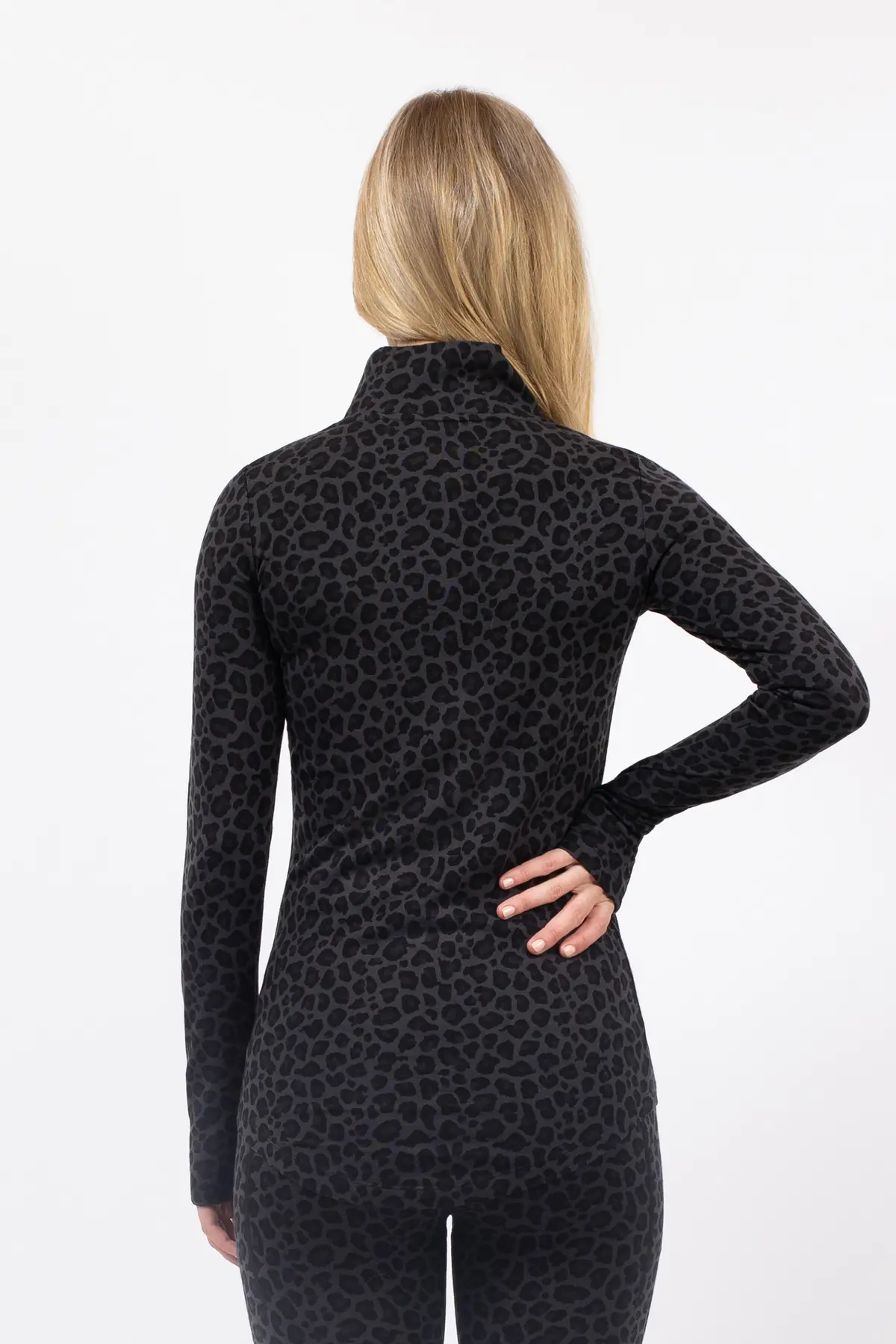 Journey Merino Wool Top - Black Leopard