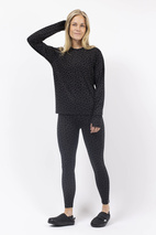 Loose Fit Merino Wool Top - Black Leopard
