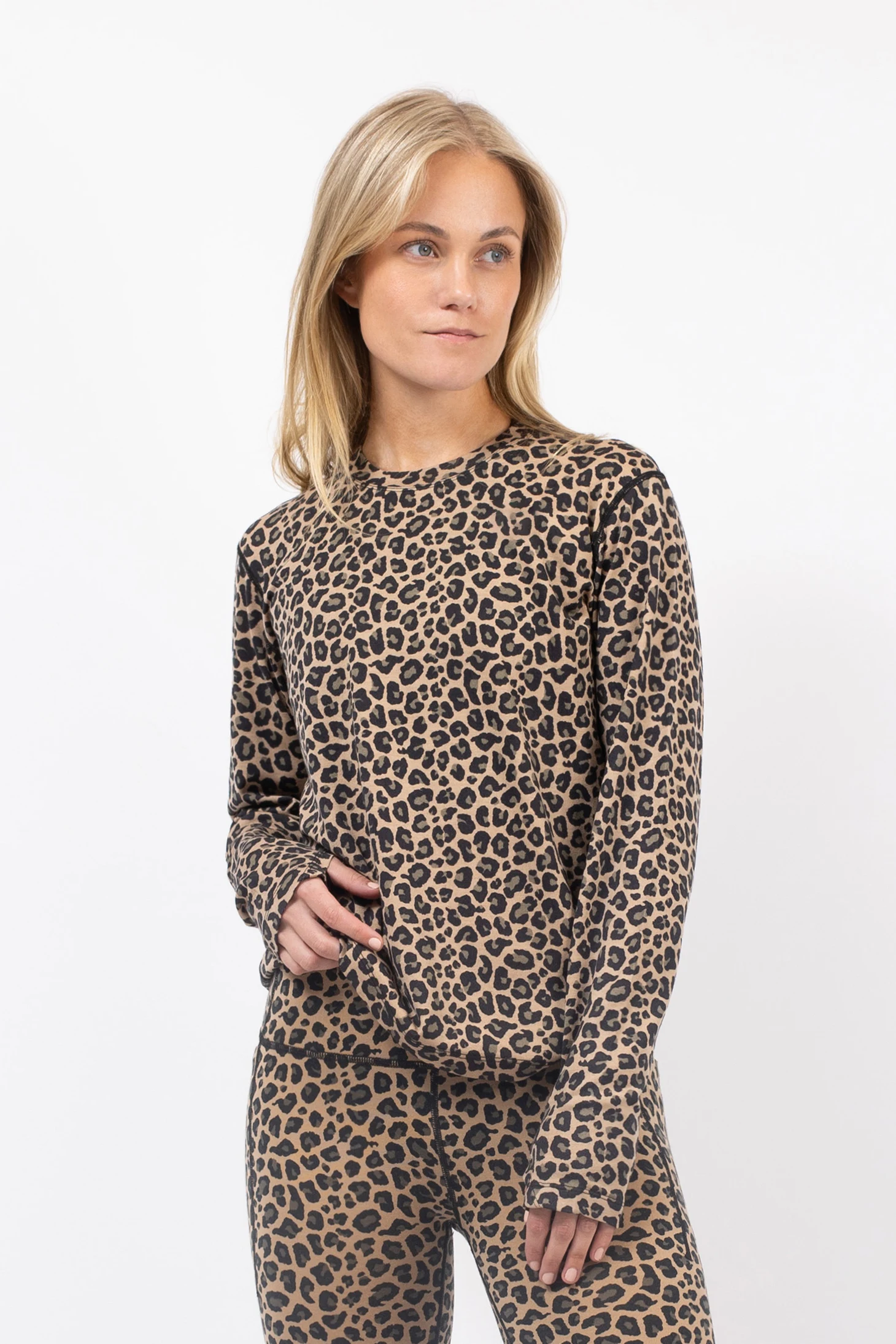 Loose Fit Merino Wool Top - Leopard