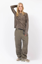 Loose Fit Merino Wool Top - Leopard