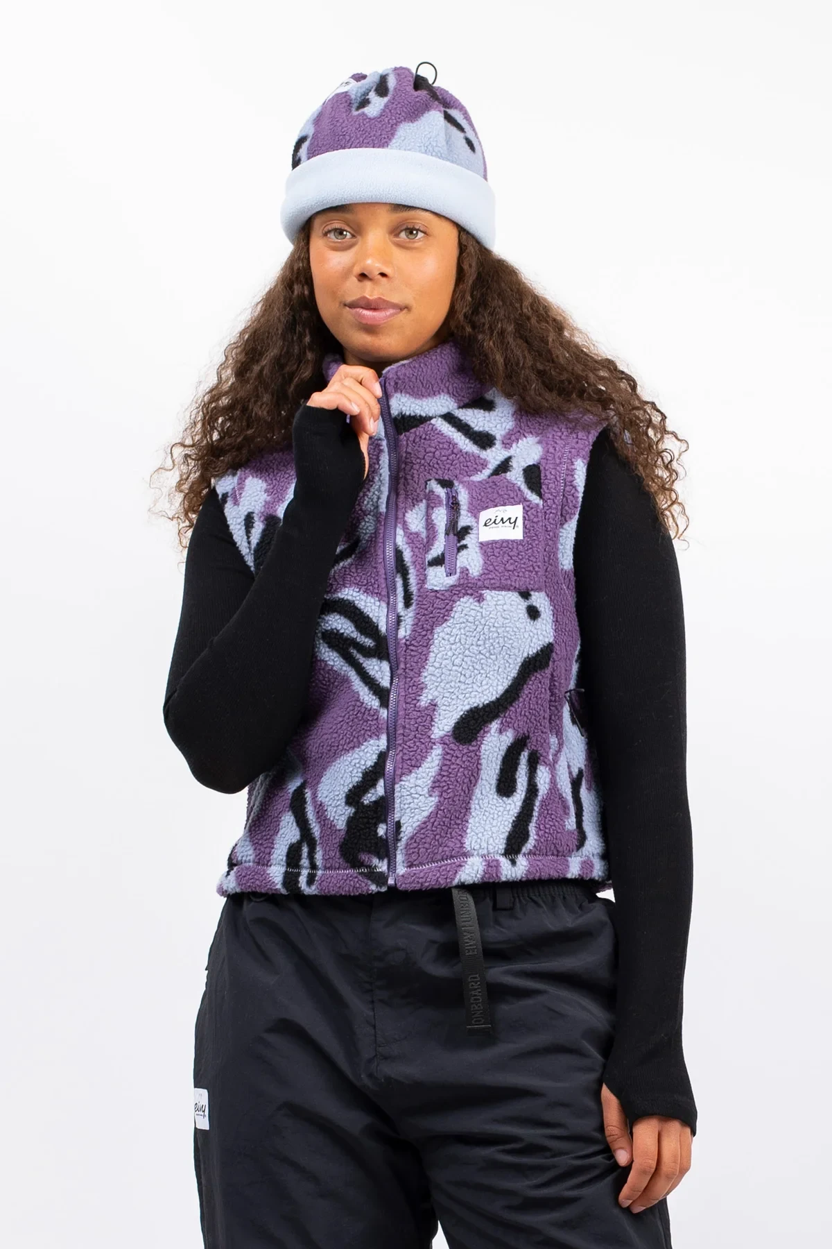 Boxy Sherpa Vest - Purple Stray
