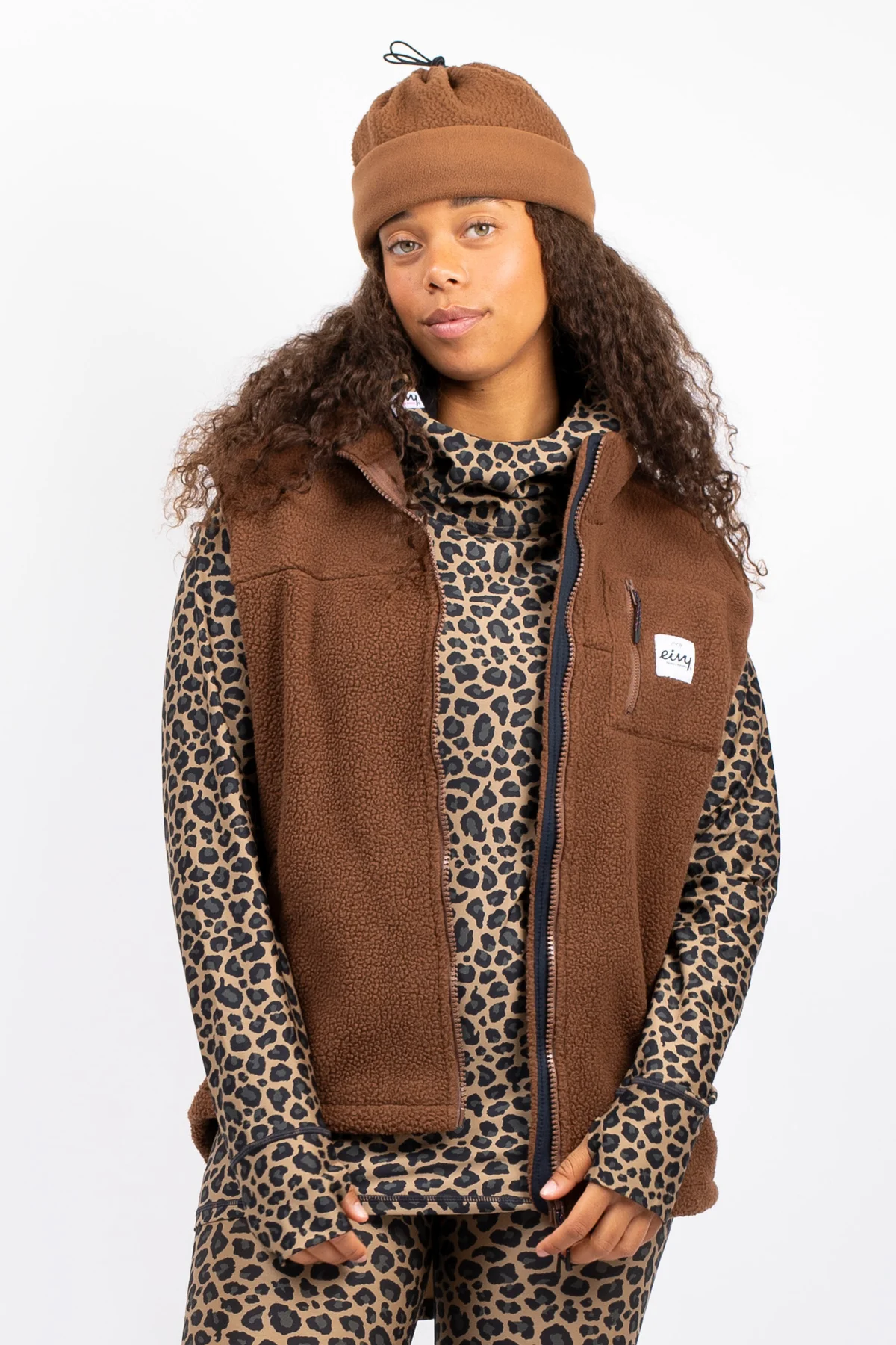 Lumberjackie Sherpa Vest - Brown