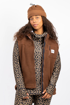 Lumberjackie Sherpa Vest - Brown