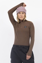 Journey Merino Wool Rib Top - Brown | S