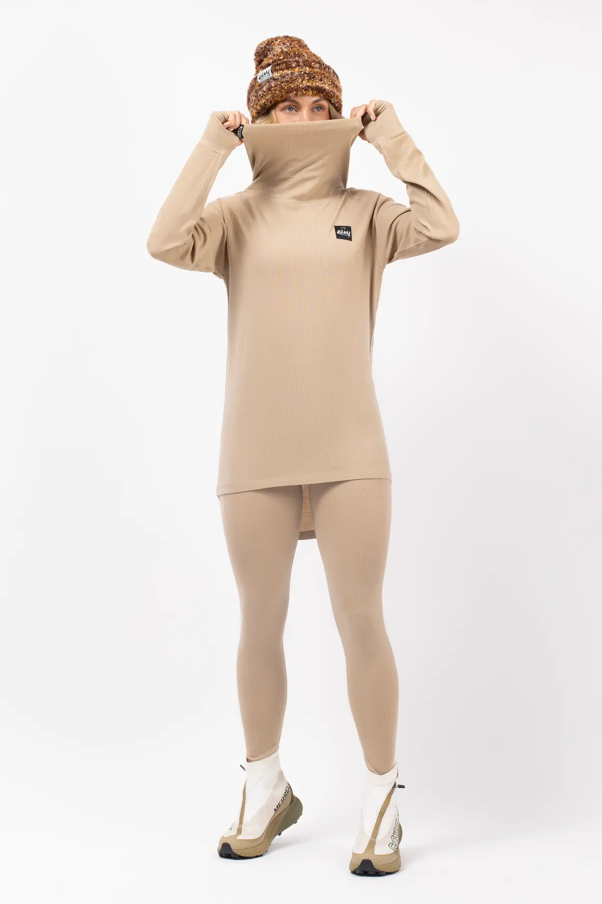 Icecold Merino Wool Gaiter Rib Top - Sand