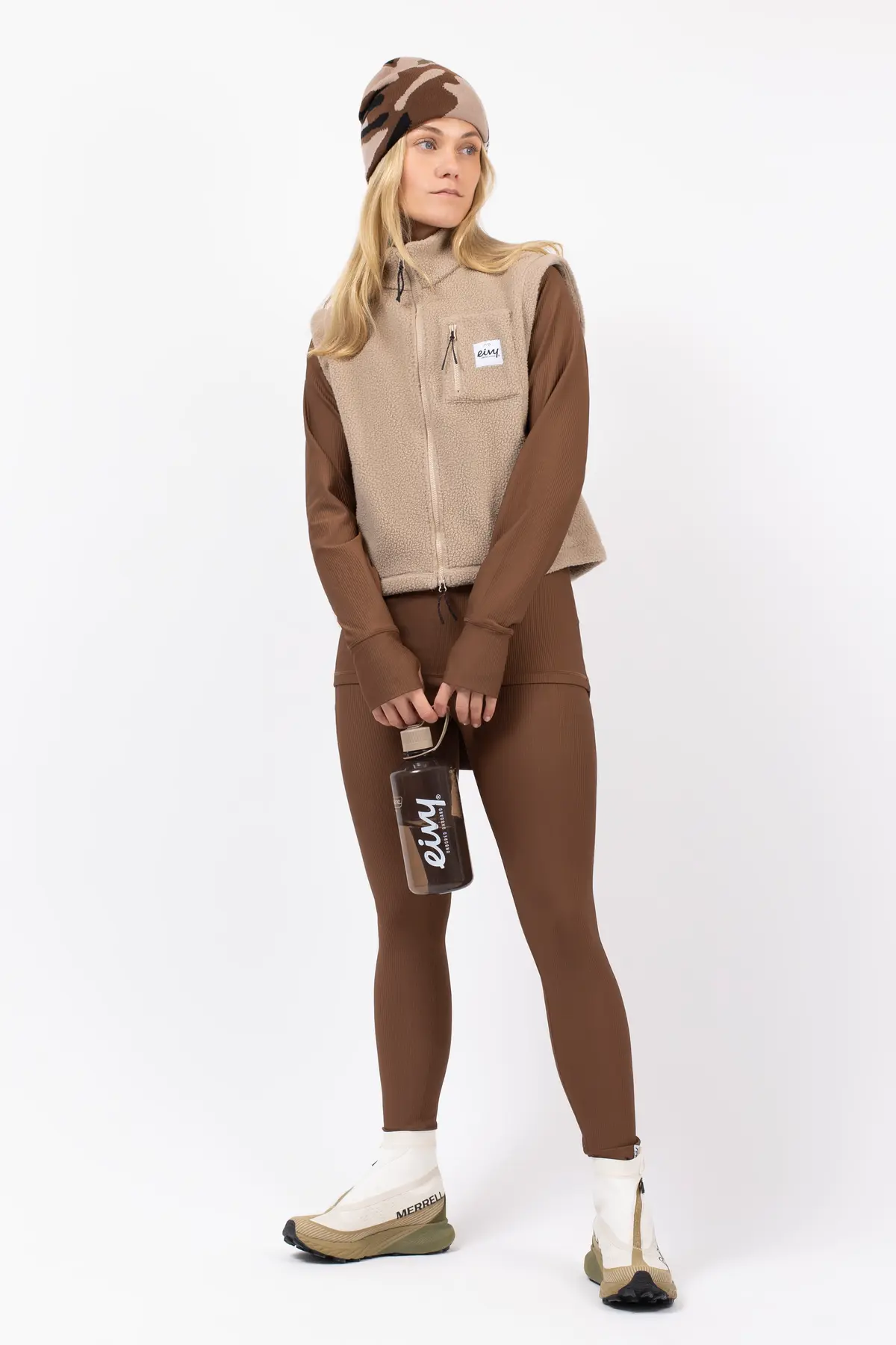 Pocket Rib Tights - Brown