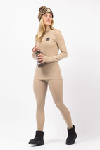 Pocket Merino Wool Rib Tights - Sand