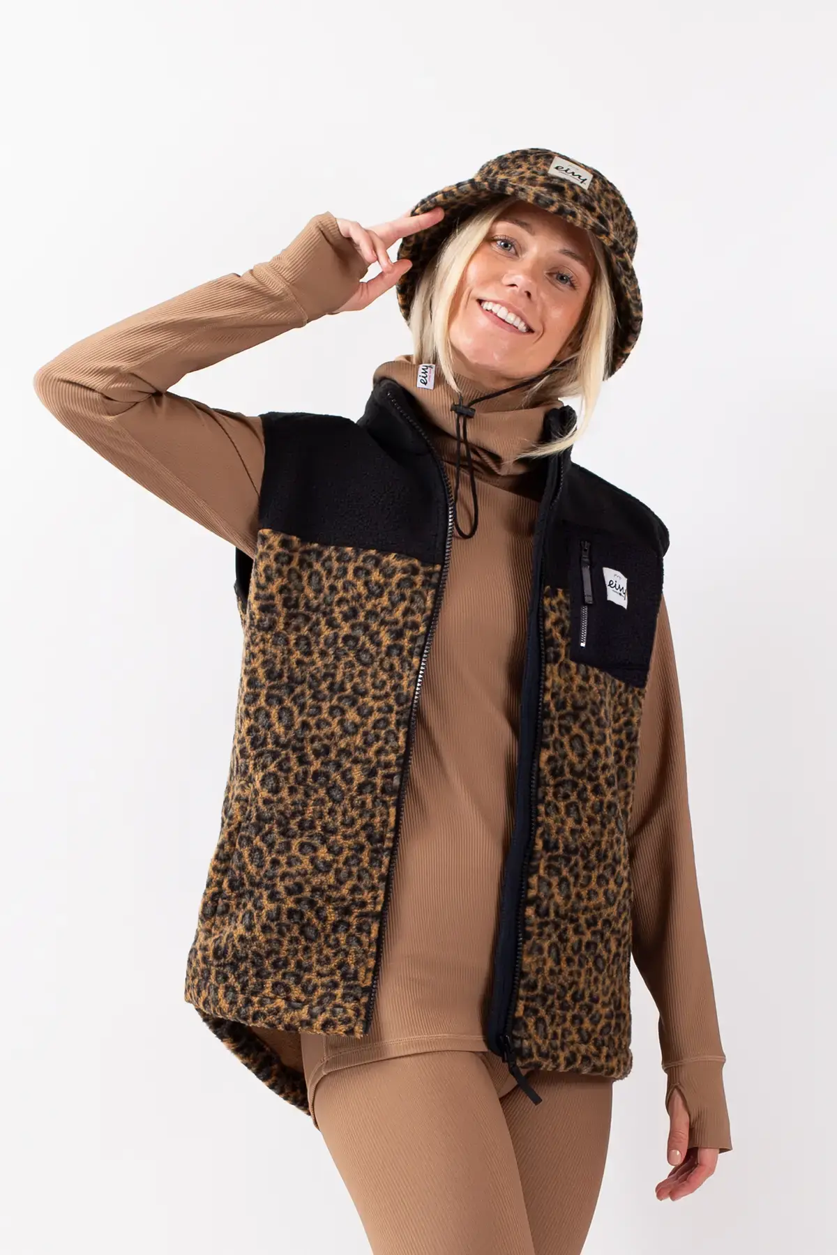 Lumberjackie Sherpa Vest - Leopard
