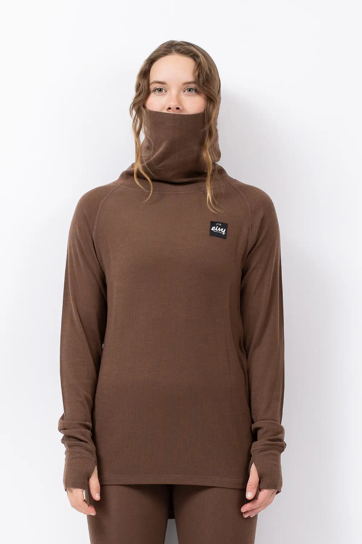 Icecold Merino Wool Gaiter Rib Top - Brown