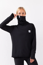 Loose Fit Gaiter Rib Top - Black