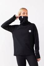 Loose Fit Gaiter Rib Top - Black