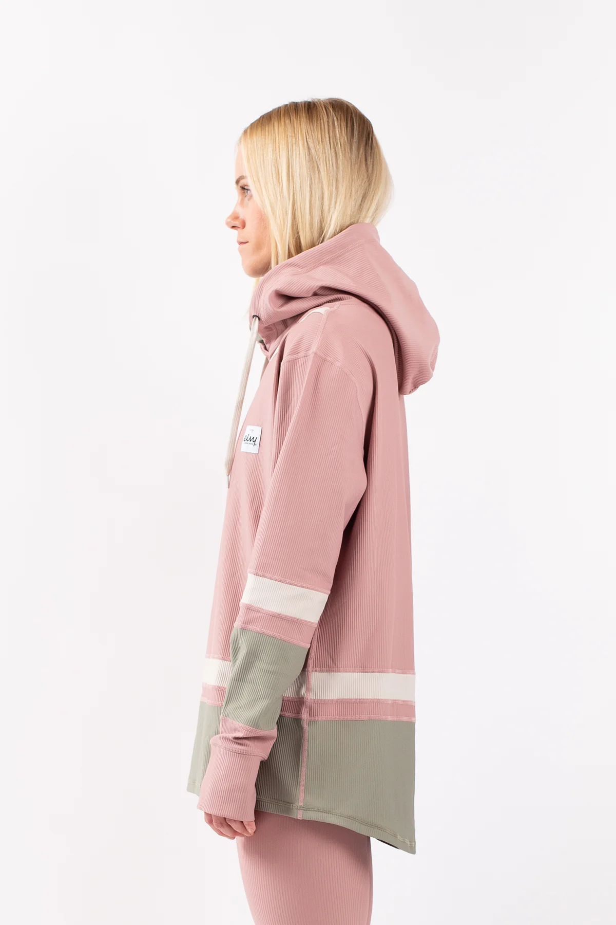 Loose Fit Hoodie Rib Top - Faded Blocks | XL