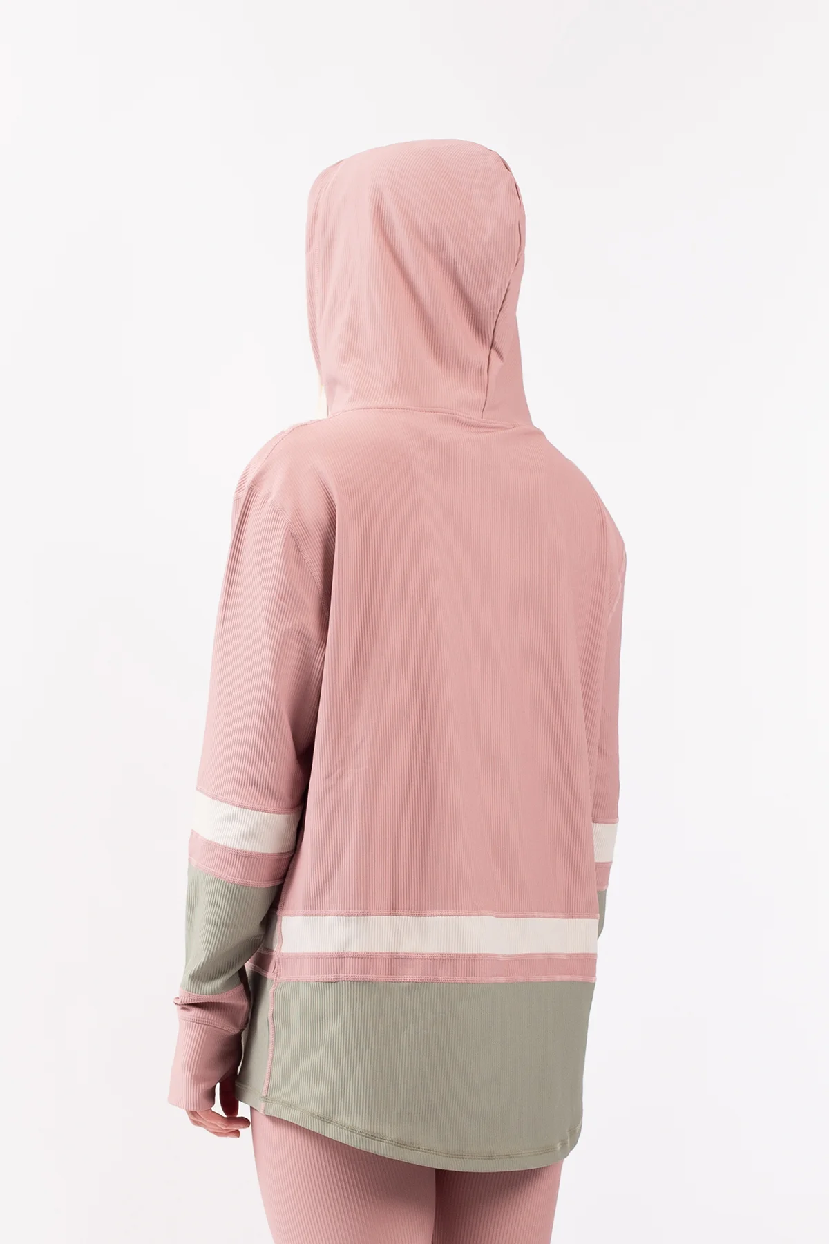Loose Fit Hoodie Rib Top - Faded Blocks | XL