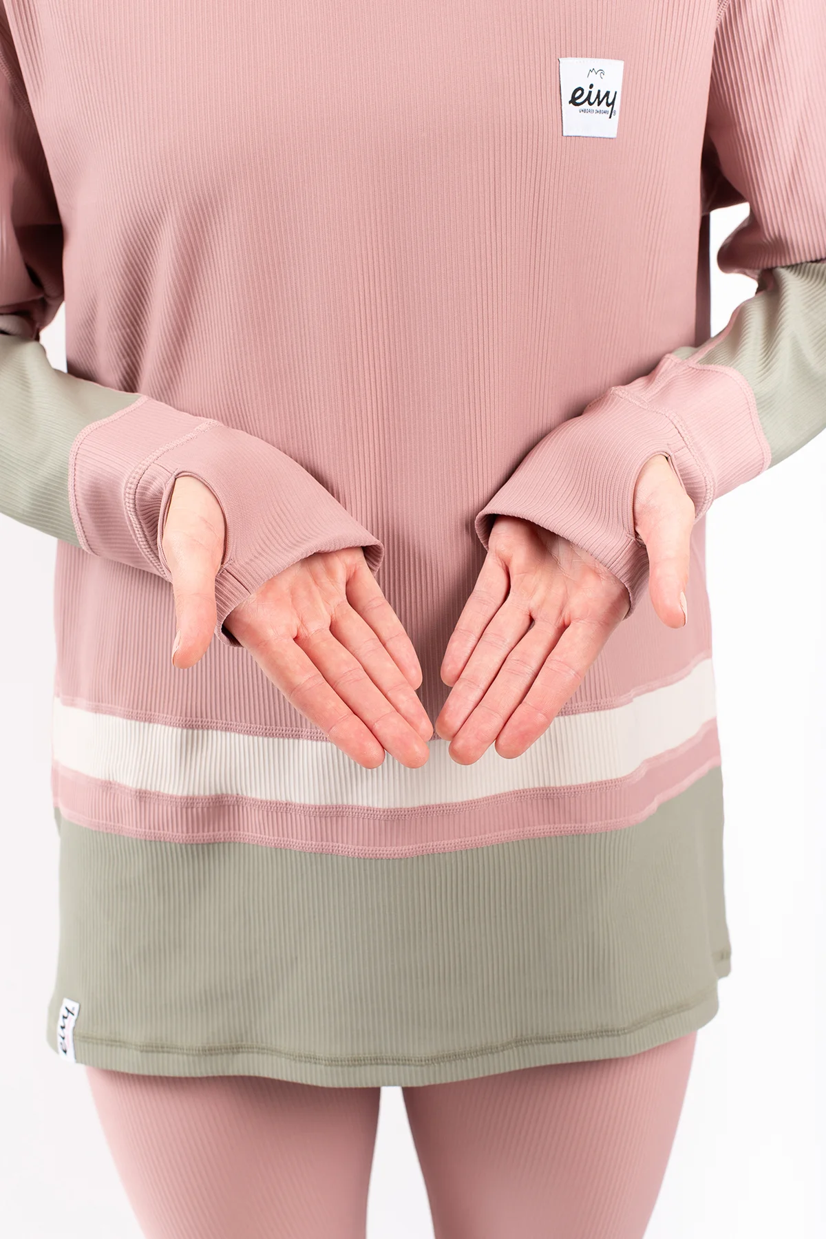Loose Fit Hoodie Rib Top - Faded Blocks | XL