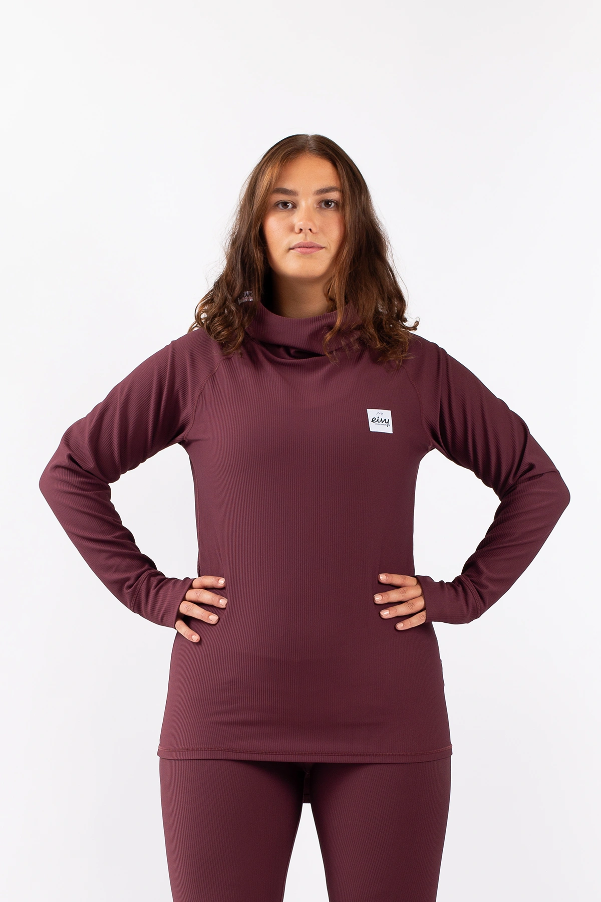 Base Layer | Icecold Hood Rib Top - Wine Base Layer | Icecold Hood Rib Top - Wine