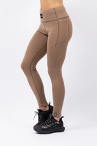 Pocket Merino Wool Rib Tights - Faded Coffee