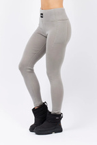 Pocket Merino Wool Rib Tights - Faded Oak