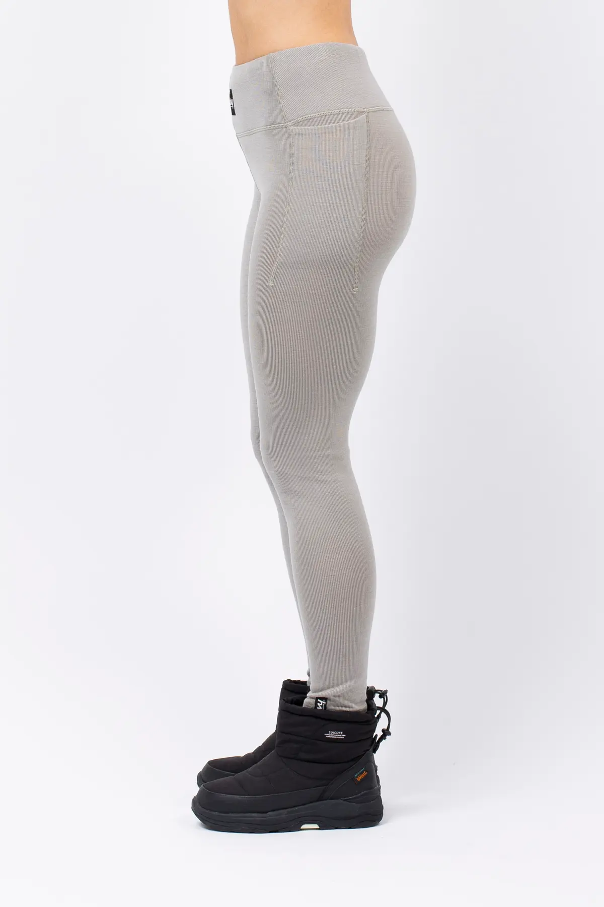 Pocket Merino Wool Rib Tights - Faded Oak