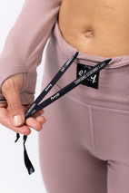 Pocket Merino Wool Rib Tights - Faded Woodrose