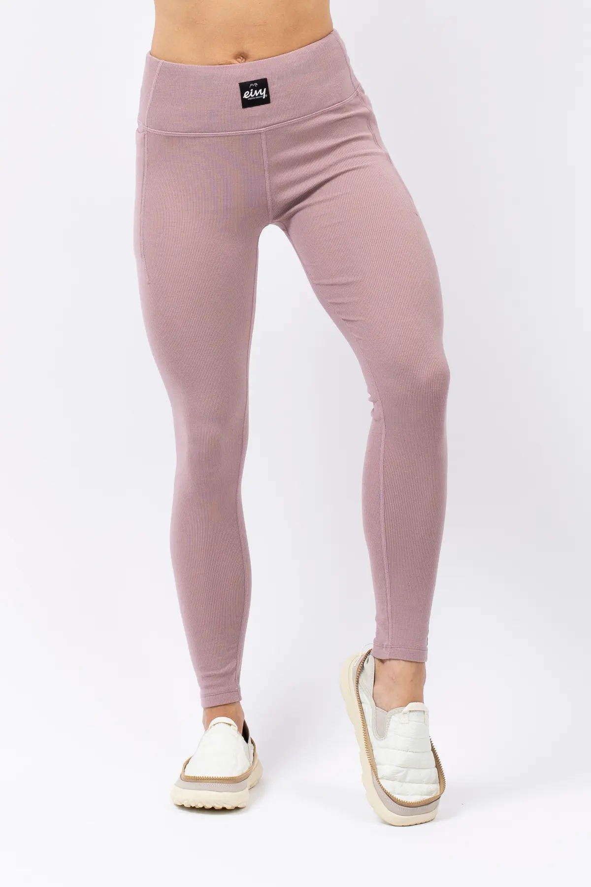 Pocket Merino Wool Rib Tights - Faded Woodrose