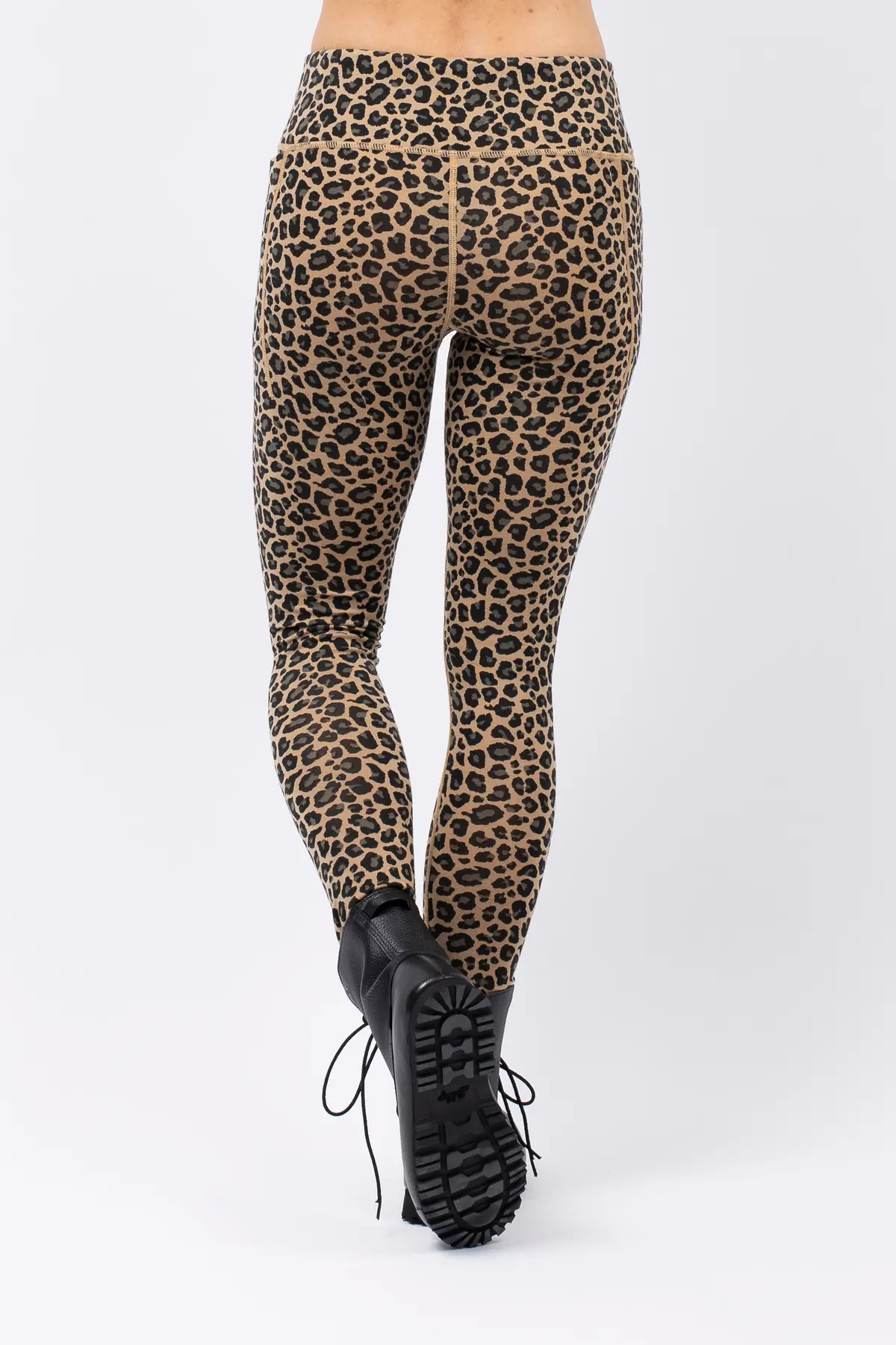 Pocket Merino Wool Tights - Leopard