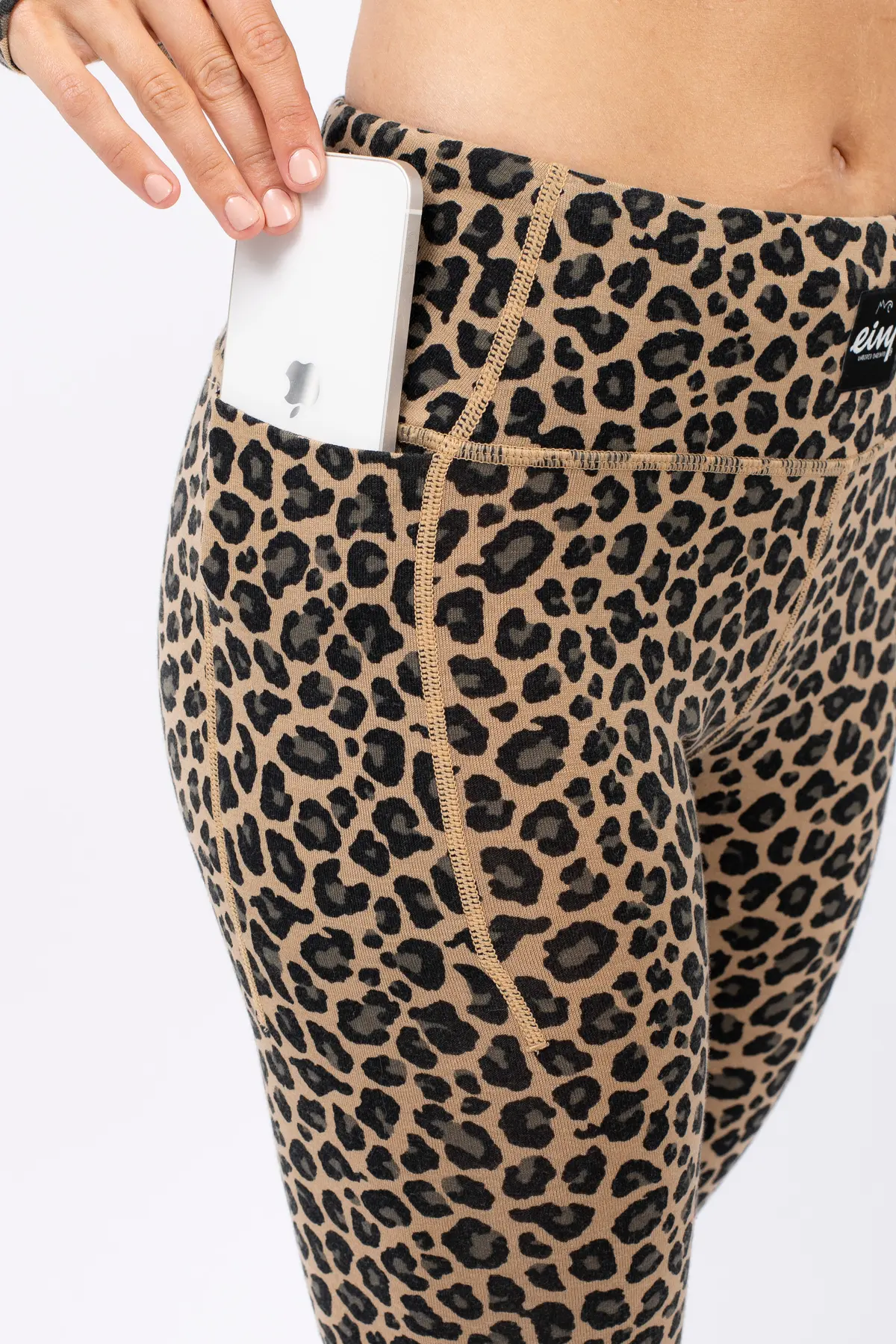 Pocket Merino Wool Tights - Leopard