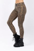 Pocket Merino Wool Tights - Leopard