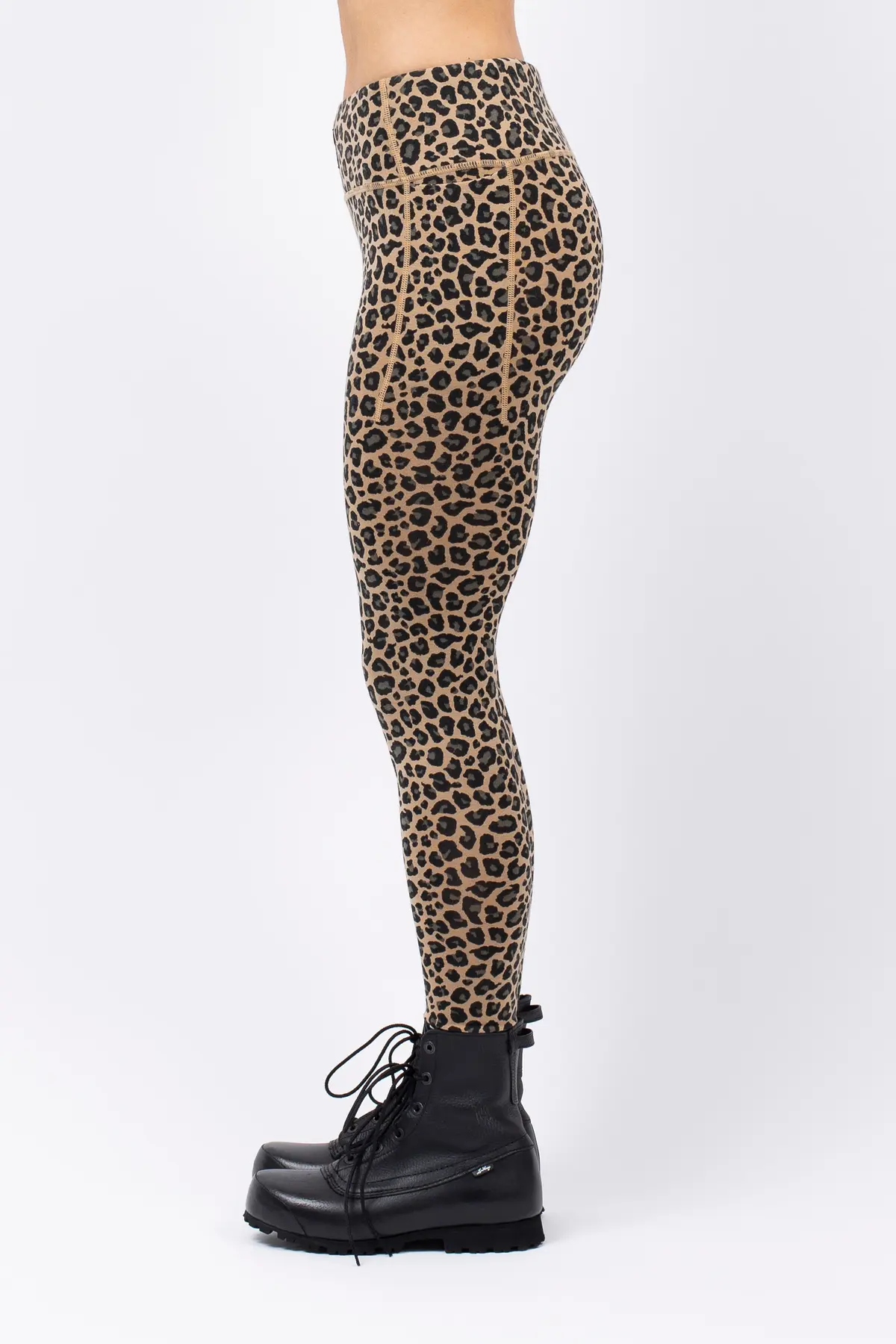 Pocket Merino Wool Tights - Leopard