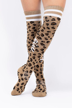 Cheerleader Over Knee Wool Socks - Leopard | 36-38