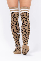 Cheerleader Over Knee Wool Socks - Leopard | 36-38