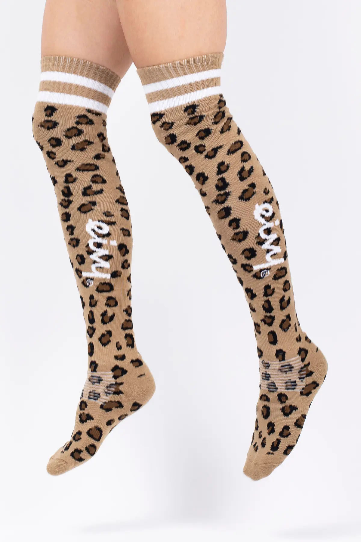 Cheerleader Over Knee Wool Socks - Leopard | 36-38