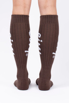 Rib Wool Socks - Chocolate