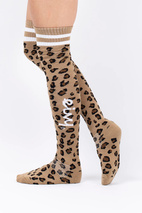 Cheerleader Over Knee Wool Socks - Leopard | 36-38