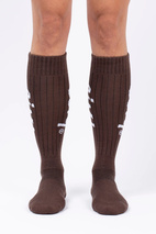 Rib Wool Socks - Chocolate