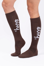 Rib Wool Socks - Chocolate