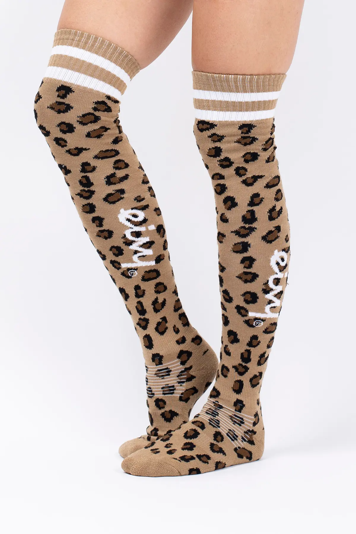 Cheerleader Over Knee Wool Socks - Leopard | 36-38