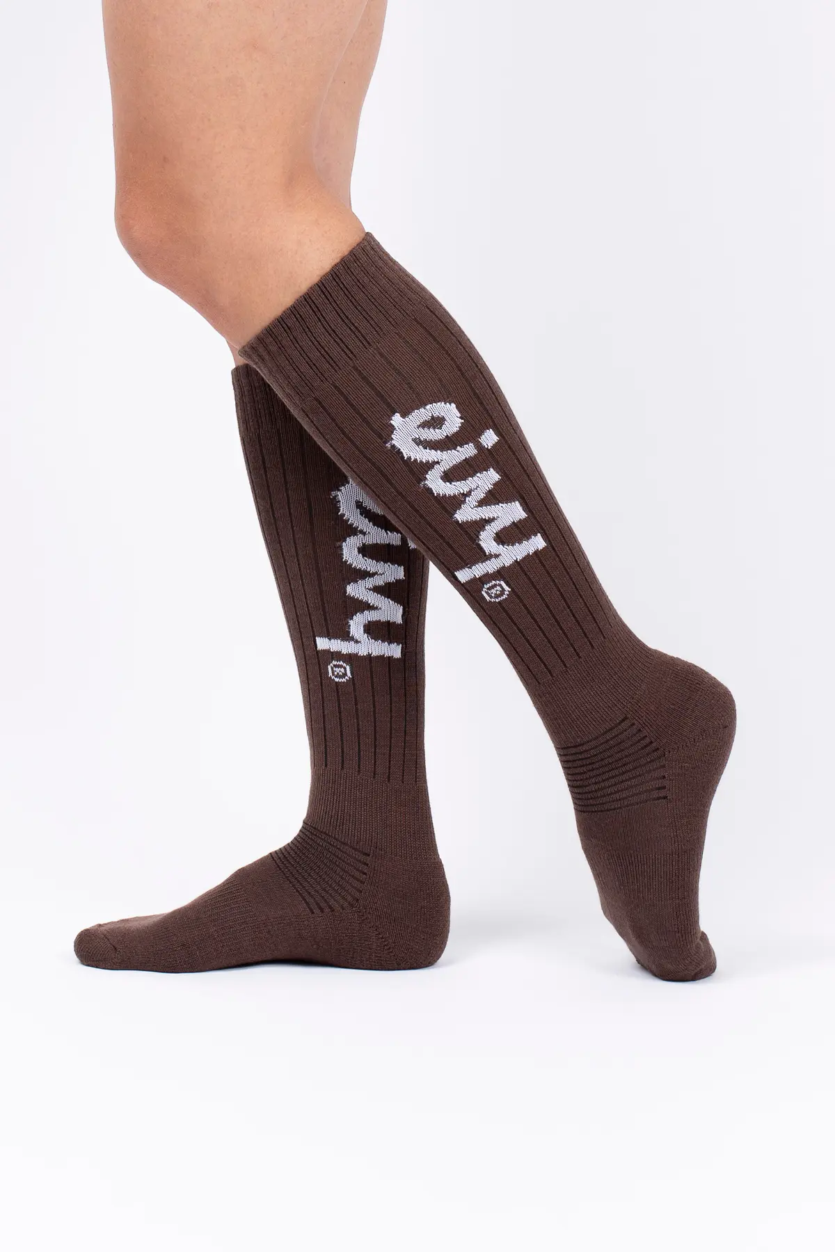 Rib Wool Socks - Chocolate